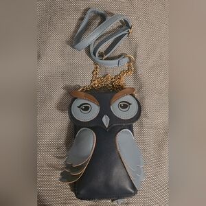 Owl Design Blue and Brown Women's Bag